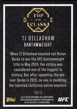 2016 Topps UFC Top of the Class - Top of the Class Black #TOC-3 TJ Dillashaw Back