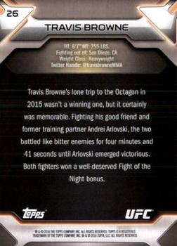 2016 Topps UFC Knockout - Gold #26 Travis Browne Back