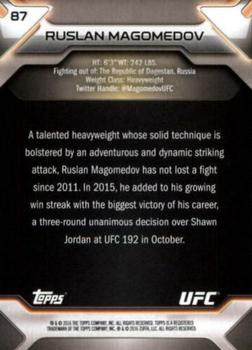2016 Topps UFC Knockout - Gold #87 Ruslan Magomedov Back