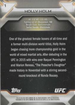 2016 Topps UFC Knockout - Silver #1 Holly Holm Back