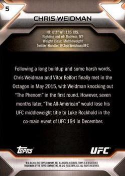 2016 Topps UFC Knockout - Silver #5 Chris Weidman Back