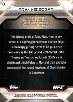 2016 Topps UFC Knockout - Silver #8 Frankie Edgar Back