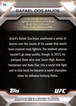 2016 Topps UFC Knockout - Silver #11 Rafael dos Anjos Back