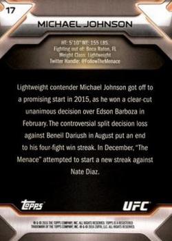 2016 Topps UFC Knockout - Silver #17 Michael Johnson Back