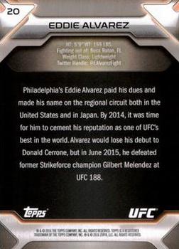 2016 Topps UFC Knockout - Silver #20 Eddie Alvarez Back