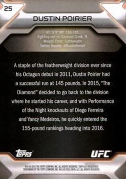 2016 Topps UFC Knockout - Silver #25 Dustin Poirier Back