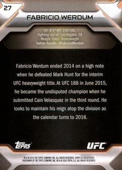 2016 Topps UFC Knockout - Silver #27 Fabricio Werdum Back