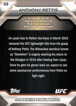 2016 Topps UFC Knockout - Silver #33 Anthony Pettis Back