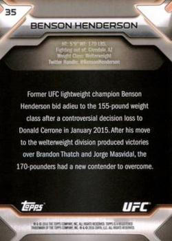 2016 Topps UFC Knockout - Silver #35 Benson Henderson Back