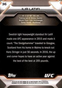 2016 Topps UFC Knockout - Silver #36 Ilir Latifi Back