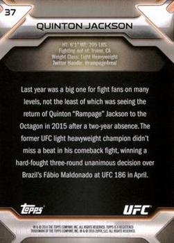 2016 Topps UFC Knockout - Silver #37 Quinton Jackson Back