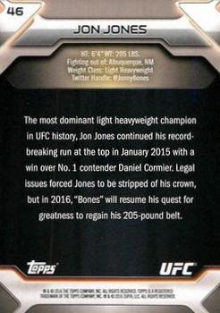 2016 Topps UFC Knockout - Silver #46 Jon Jones Back