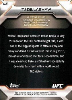2016 Topps UFC Knockout - Silver #48 TJ Dillashaw Back