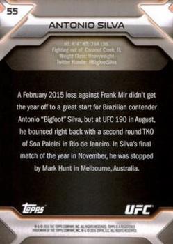 2016 Topps UFC Knockout - Silver #55 Antonio Silva Back