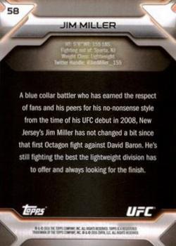 2016 Topps UFC Knockout - Silver #58 Jim Miller Back