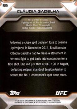 2016 Topps UFC Knockout - Silver #59 Claudia Gadelha Back