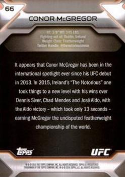 2016 Topps UFC Knockout - Silver #66 Conor McGregor Back