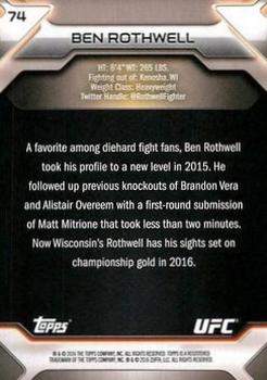2016 Topps UFC Knockout - Silver #74 Ben Rothwell Back