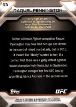 2016 Topps UFC Knockout - Silver #93 Raquel Pennington Back