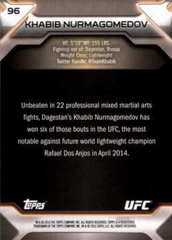 2016 Topps UFC Knockout - Silver #96 Khabib Nurmagomedov Back