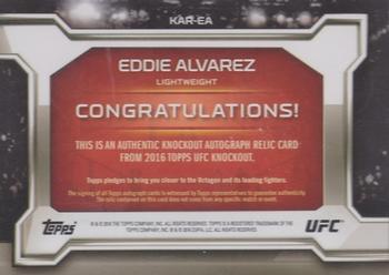 2016 Topps UFC Knockout - Autographed Relics #KAR-EA Eddie Alvarez Back