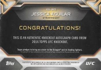 2016 Topps UFC Knockout - Autographs #KA-JAG Jessica Aguilar Back