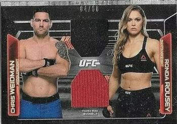 2016 Topps UFC Knockout - Dominant Duos Dual Relics #DDR-WR Ronda Rousey / Chris Weidman Front