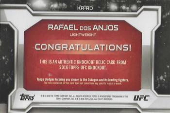 2016 Topps UFC Knockout - Relics Gold #KR-RD Rafael dos Anjos Back