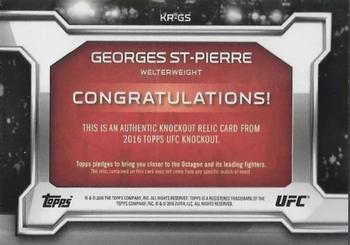 2016 Topps UFC Knockout - Relics Ruby #KR-GS Georges St-Pierre Back