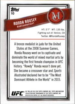 2016 Topps UFC Museum Collection #10 Ronda Rousey Back