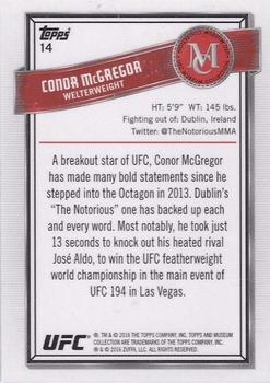 2016 Topps UFC Museum Collection #14 Conor McGregor Back