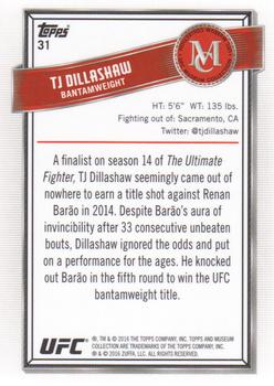 2016 Topps UFC Museum Collection #31 T.J. Dillashaw Back