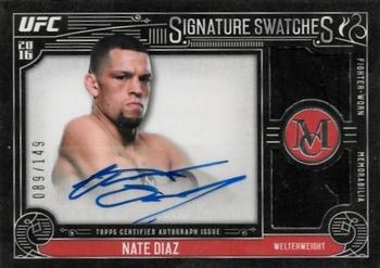 2016 Topps UFC Museum Collection - Single-Fighter Signature Swatches Dual Relic Autographs #SDRA-ND Nate Diaz Front