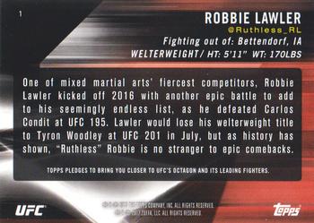 2017 Topps UFC Knockout #1 Robbie Lawler Back