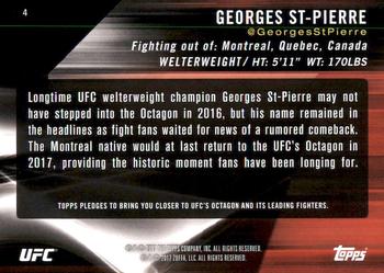 2017 Topps UFC Knockout #4 Georges St-Pierre Back