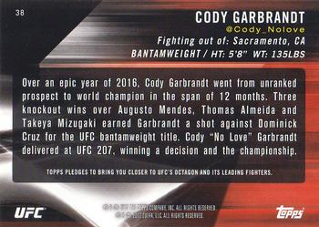 2017 Topps UFC Knockout #38 Cody Garbrandt Back