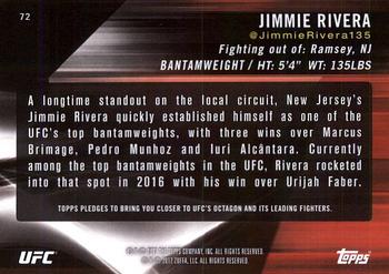 2017 Topps UFC Knockout #72 Jimmie Rivera Back