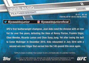 2017 Topps Chrome UFC #2 José Aldo Back