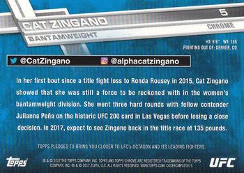 2017 Topps Chrome UFC #5 Cat Zingano Back