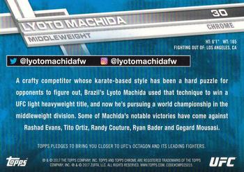 2017 Topps Chrome UFC #30 Lyoto Machida Back