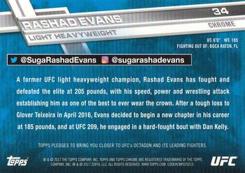 2017 Topps Chrome UFC #34 Rashad Evans Back