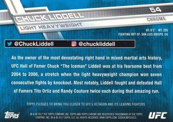 2017 Topps Chrome UFC #54 Chuck Liddell Back