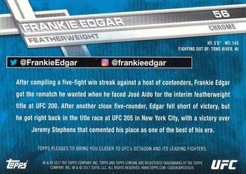 2017 Topps Chrome UFC #56 Frankie Edgar Back