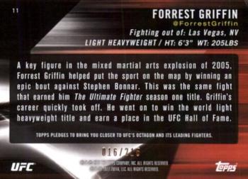 2017 Topps UFC Knockout - Green #11 Forrest Griffin Back