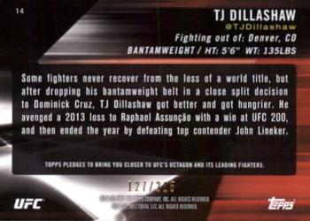 2017 Topps UFC Knockout - Green #14 TJ Dillashaw Back