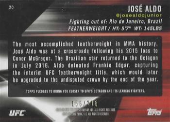 2017 Topps UFC Knockout - Green #20 José Aldo Back