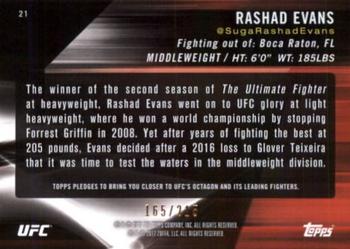 2017 Topps UFC Knockout - Green #21 Rashad Evans Back