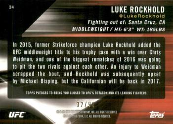 2017 Topps UFC Knockout - Blue #34 Luke Rockhold Back