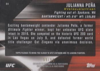 2017 Topps UFC Knockout - Blue #64 Julianna Peña Back