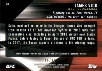 2017 Topps UFC Knockout - Blue #84 James Vick Back